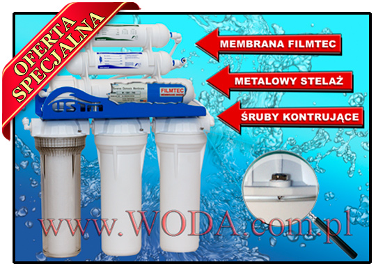 Odwrócona osmoza z mineralizatorem wody. Atest higieniczny PZH. Polski produkt.