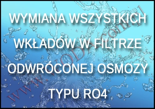 02 : wymiana wszystkich wkładów (dolnych i górnych) w filtrze RO4