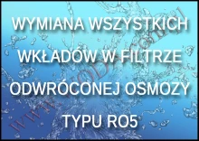 03 : wymiana wszystkich wkładów (dolnych i górnych) w filtrze RO5