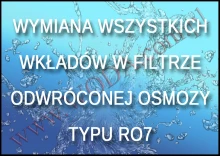 05 : wymiana wszystkich wkładów (dolnych i górnych) w filtrze RO7