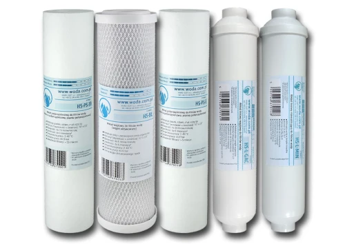 KP-RO6-WODA : Komplet pięciu wkładów do RO6 z mineralizatorem KP-RO6-WODA : Komplet pięciu wkładów do RO6 z mineralizatorem