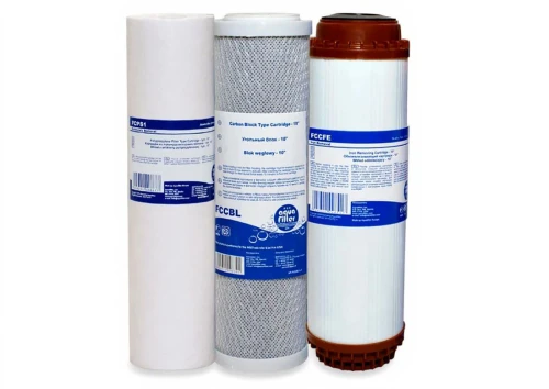 K3-AQF-IRON : Komplet trzech wkładów do odżelaziania wody w filtrach trójstopniowych