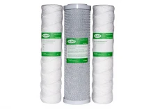 Komplet trzech atestowanych wkładów do filtrów trójstopniowych do zmiękczania wody