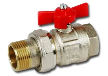 Niklowany, metalowy, zawór kulowy ze śrubunkiem 1 cal - GW/GZ