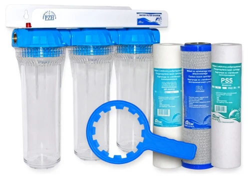 FU3-1 : Trójstopniowy filtr narurowy z kompletem wkładów (1 cal)