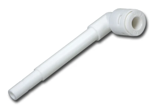 AQF-PLT0202-L : Kolanko 1/4 cala wężyk x 1/4 cala wtyk - długie AQF-PLT0202-L : Kolanko 1/4 cala wężyk x 1/4 cala wtyk - długie