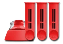 DAFI-BUT-WKL-CZE-3 : Trzy wkłady + korek do butelki (czerwony)