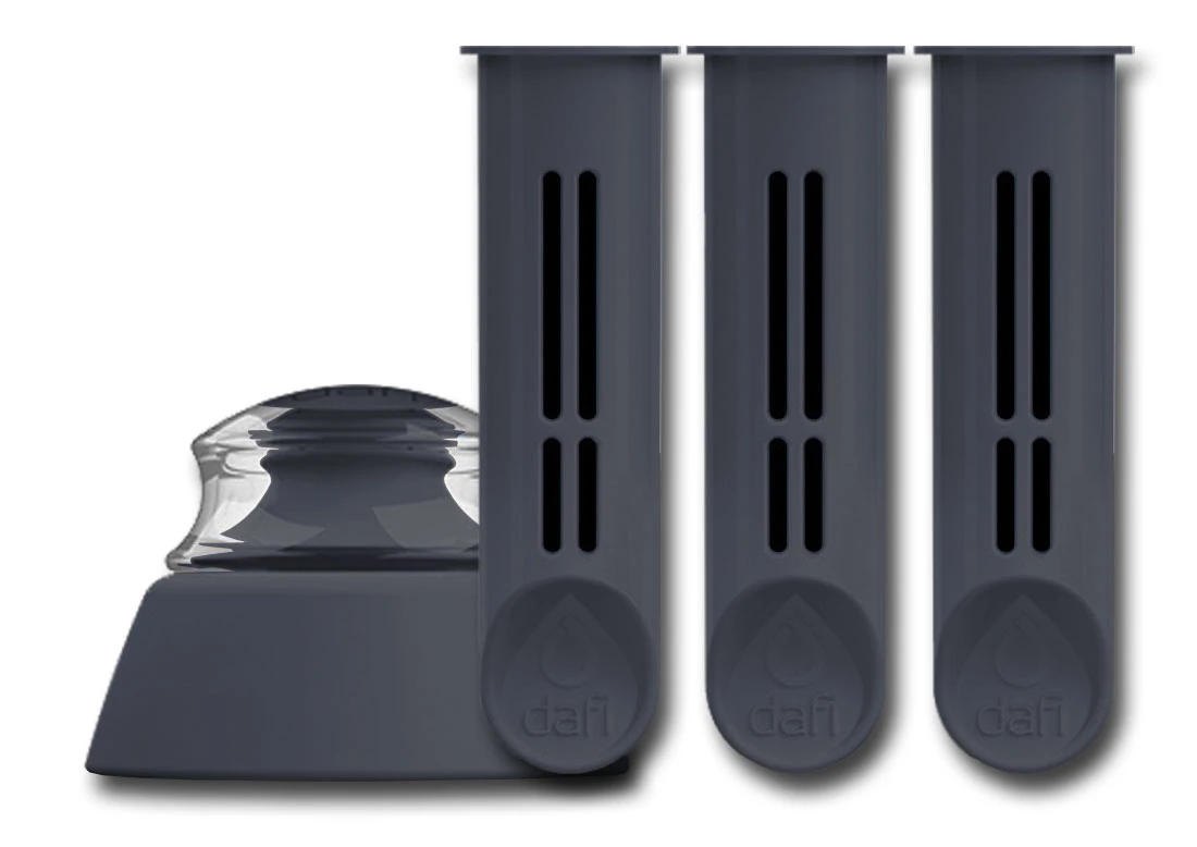 DAFI-BUT-WKL-GRA-3 : Trzy wkłady + korek do butelki (grafitowy) DAFI-BUT-WKL-GRA-3 : Trzy wkłady + korek do butelki (grafitowy)