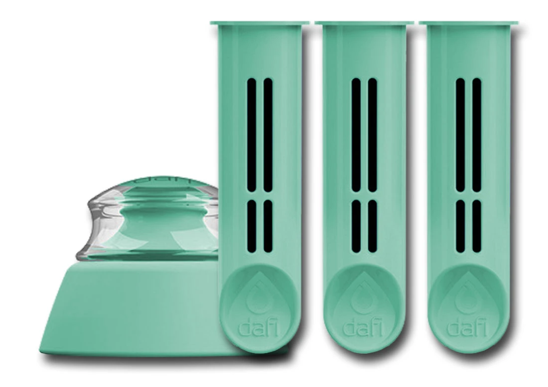 DAFI-BUT-WKL-MIE-3 : Trzy wkłady + korek do butelki (miętowy)