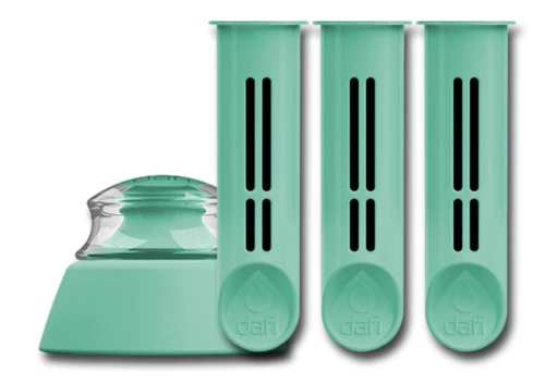 DAFI-BUT-WKL-MIE-3 : Trzy wkłady + korek do butelki (miętowy)