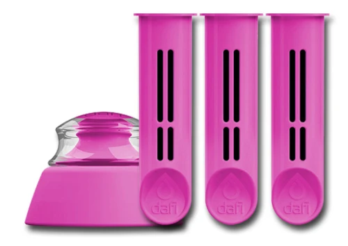 DAFI-BUT-WKL-ROZ-3 : Trzy wkłady + korek do butelki (różowy)