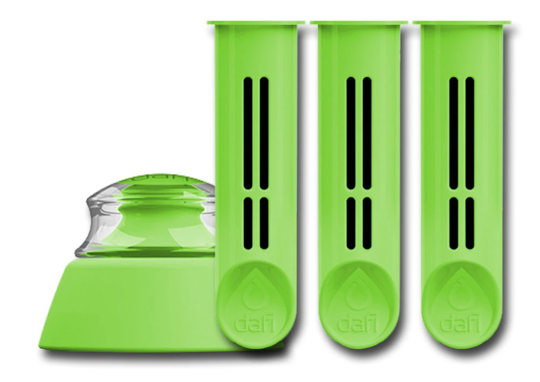 DAFI-BUT-WKL-SEL-3 : Trzy wkłady + korek do butelki (seledynowy) DAFI-BUT-WKL-SEL-3 : Trzy wkłady + korek do butelki (seledynowy)