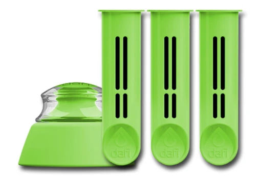 DAFI-BUT-WKL-SEL-3 : Trzy wkłady + korek do butelki (seledynowy) DAFI-BUT-WKL-SEL-3 : Trzy wkłady + korek do butelki (seledynowy)