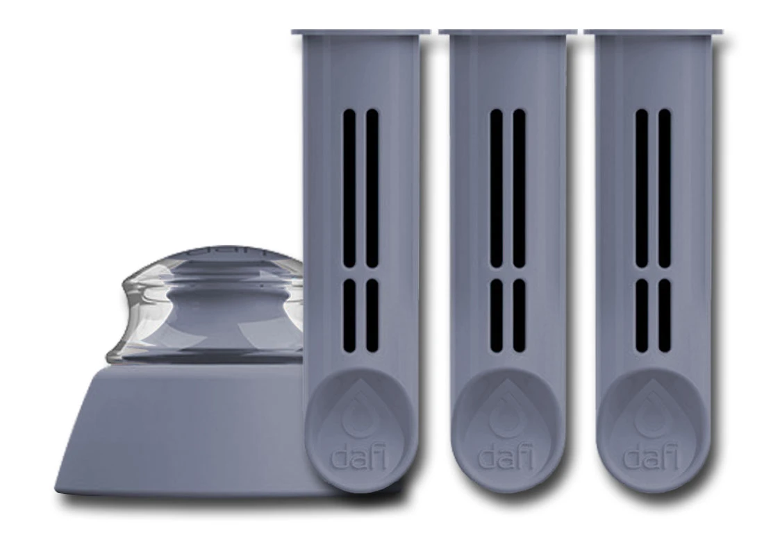 DAFI-BUT-WKL-SZA-3 : Trzy wkłady + korek do butelki (szary) DAFI-BUT-WKL-SZA-3 : Trzy wkłady + korek do butelki (szary)