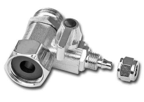 AP-BWF-06 : Przyłącze 3/8 cala z zaworem na wężyk 1/4 cala