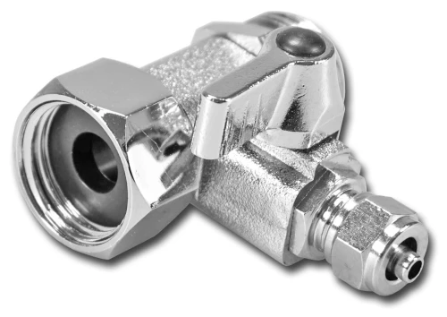 AP-BWF-06 : Przyłącze 3/8 cala z zaworem na wężyk 1/4 cala