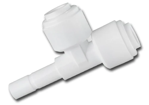 A4SRT4 : Trójnik 2 x 1/4 cala wężyk x 1/4 cala wtyk (typ 2)