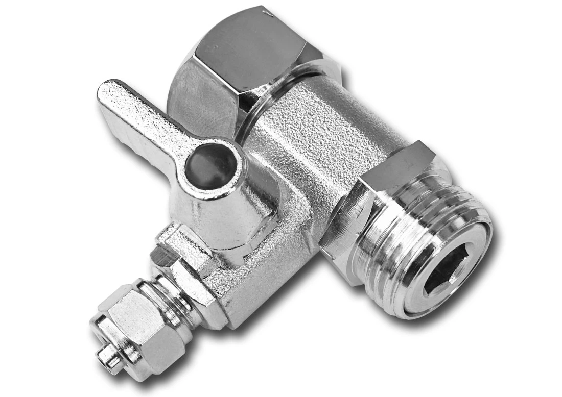 AP-BWF-06 : Przyłącze 3/8 cala z zaworem na wężyk 1/4 cala AP-BWF-06 : Przyłącze 3/8 cala z zaworem na wężyk 1/4 cala