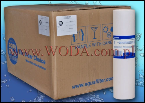 FCPS50 : Wkład 50 mikron Aquafilter (karton 50 sztuk) 10 x 2,5 cala