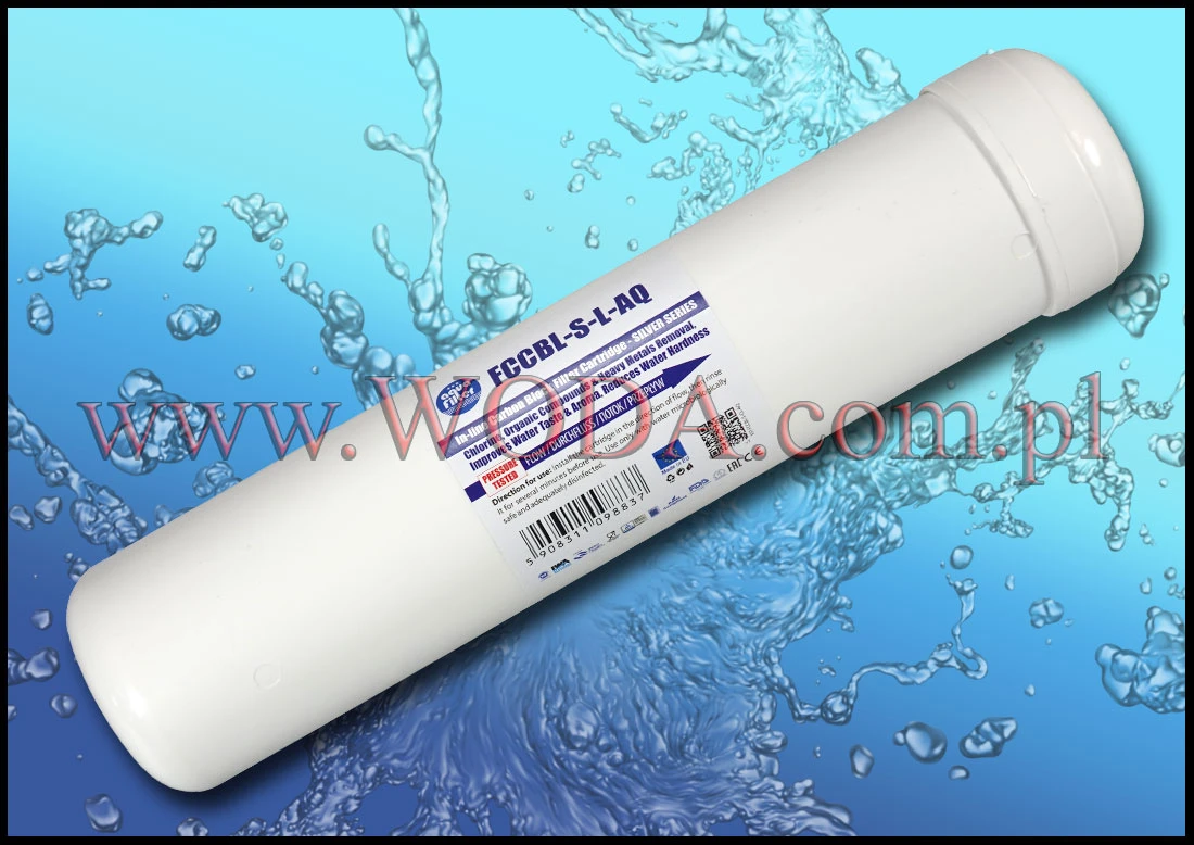 FCCBL-S-L : Filtr węglowy Aquafilter 2,5 cala (gwint 1/4 cala)
