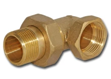 H-SRUB-K-34 : Śrubunek mosiężny kątowy 3/4 cala z uszczelką gumową