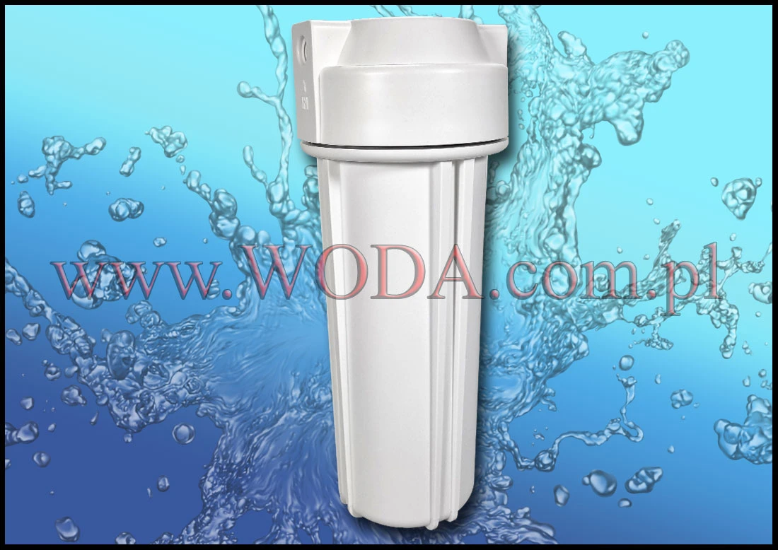 KB1014-A : Korpus filtra wody 10 cali - biały (gwint 1/4 cala)