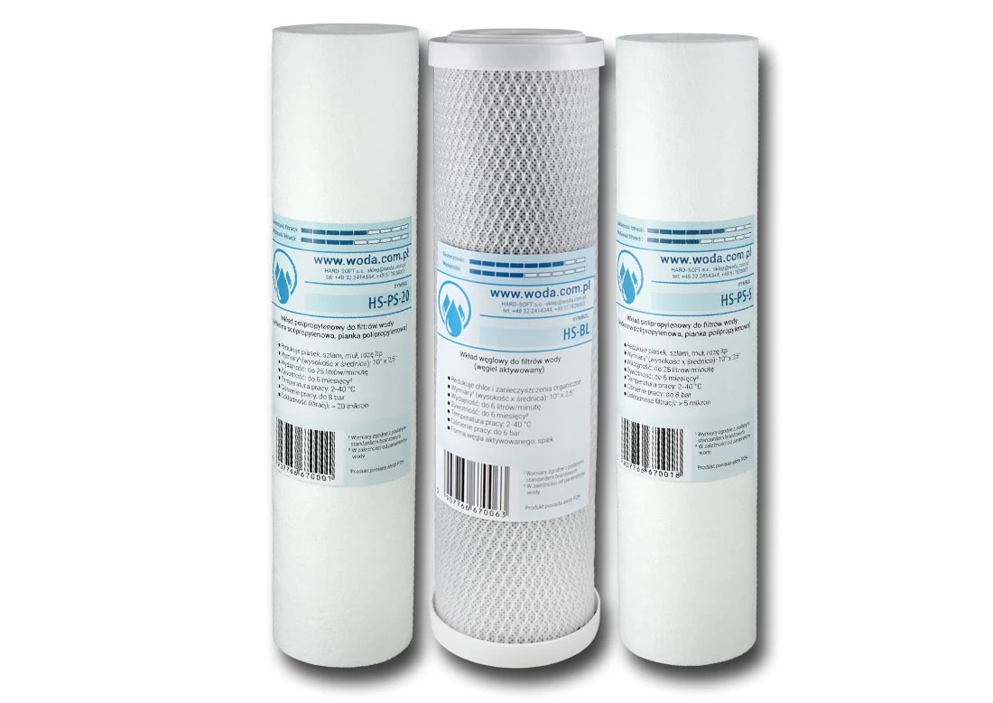 KW-RO-AP : Zestaw trzech wkładów do osmozy i filtrów przepływowych KW-RO-AP : Zestaw trzech wkładów do osmozy i filtrów przepływowych