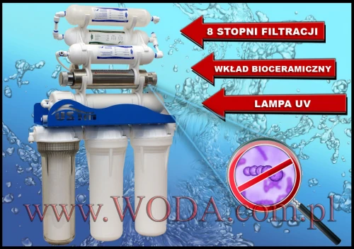 RO8-USTM-EMI : Odwrócona osmoza z mineralizacją, BIO i lampą UV