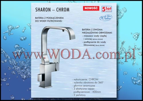 SHARON CHROM : estetyczna bateria z podłączeniem pod filtr wody