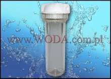 WF14CW : Korpus filtra wody UST-M 10 cali - przezroczysty (gwint 1/4 cala)