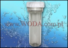 WF14CW-Q : Korpus filtra wody UST-M 10 cali - przezroczysty (szybkozłączki 1/4 cala)