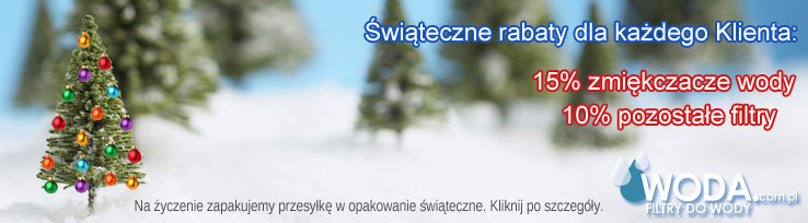 Zmiękczacze wody i odwrócona osmoza w promocji Świąteczna promocja na filtry do wody