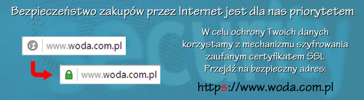 Sklep www.woda.com.pl z certyfikatem SSL Bezpieczne zakupy w sklepie www.woda.com.pl