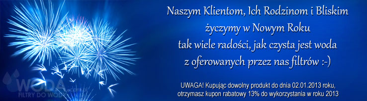 Zmiękczacze wody i odwrócona osmoza w promocji Noworoczna promocja na filtry do wody