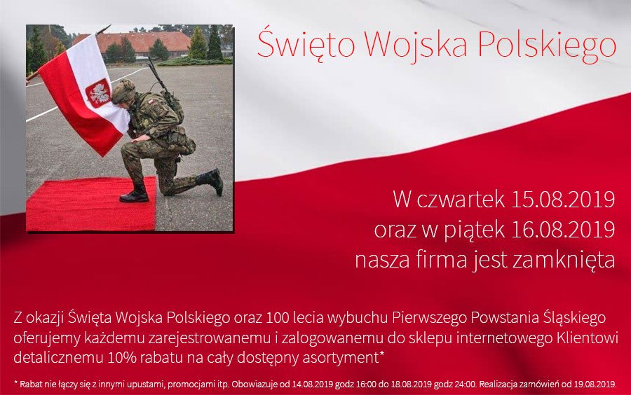 www.woda.com.pl - 10 procent rabatu Święto Wojska Polskiego www.woda.com.pl - Święto Wojska Polskiego